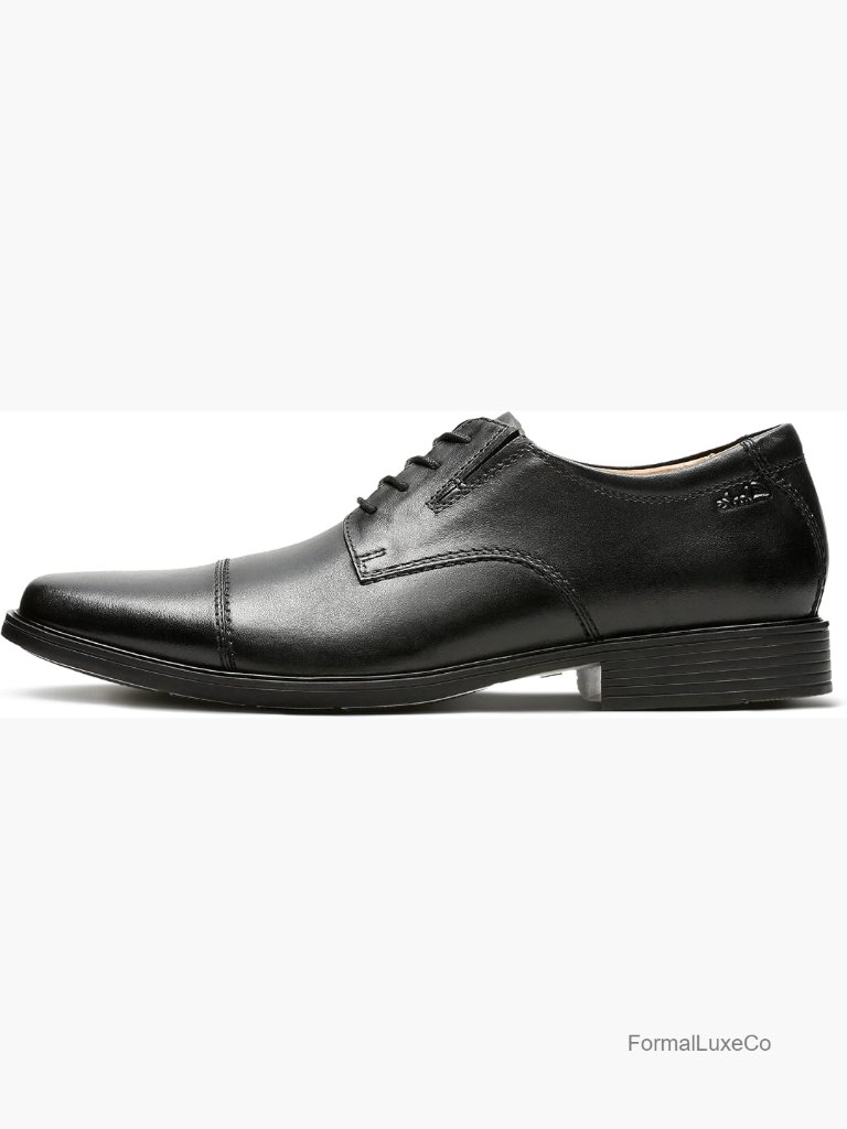 Men's Cap Toe Oxford Shoes Lace Up Dress Leather